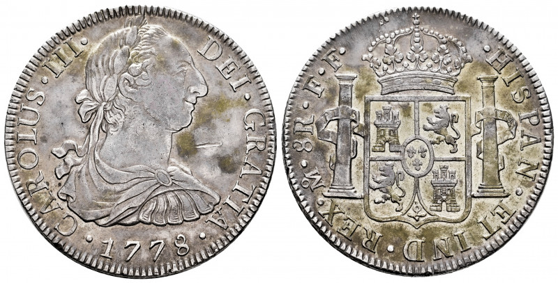 Charles III (1759-1788). 8 reales. 1778. Mexico. FF. (Cal-1117). Ag. 26,93 g. Sc...