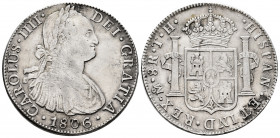 Charles IV (1788-1808). 8 reales. 1806. Mexico. TH. (Cal-984). Ag. 26,97 g. Choice VF. Est...100,00. 

Spanish description: Carlos IV (1788-1808). 8...