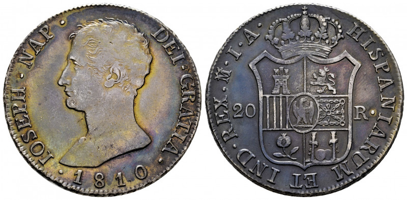 Joseph Napoleon (1808-1814). 20 reales. 1810. Madrid. IA. (Cal-38). Ag. 26,53 g....