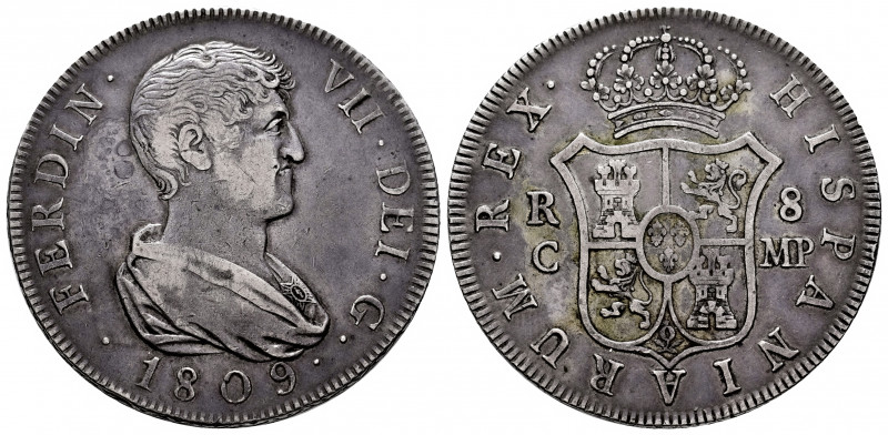 Ferdinand VII (1808-1833). 8 reales. 1809. Cataluña (Minted in Reus). MP. (Cal-1...