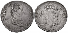 Ferdinand VII (1808-1833). 8 reales. 1815. Durango. MZ. (Cal-1190). Ag. 26,83 g. Very scarce. Toned. VF. Est...300,00. 

Spanish description: Fernan...