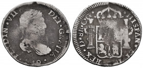 Ferdinand VII (1808-1833). 8 reales. 1819. Durango. CG. (Cal-1197). Ag. 26,51 g. Medium bust. The crossbar of the H of HISPAN very thin. Stripe on rev...