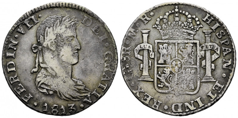 Ferdinand VII (1808-1833). 8 reales. 1813. Guadalajara. MR. (Cal-1205). Ag. 26,4...