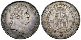 Ferdinand VII (1808-1833). 20 reales. 1833. Madrid. DG. (Cal-1284). Ag. 27,01 g. "Cabezon" type. Minor nicks. Beautiful old cabinet tone. Very rare. A...