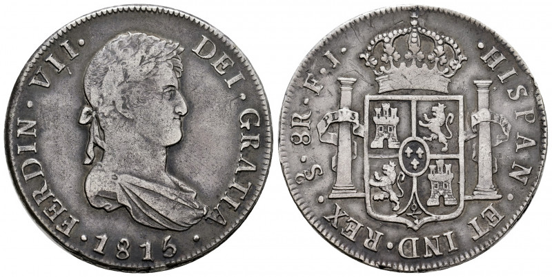 Ferdinand VII (1808-1833). 8 reales. 1815. Santiago. FJ. (Cal-1408). Ag. 26,73 g...