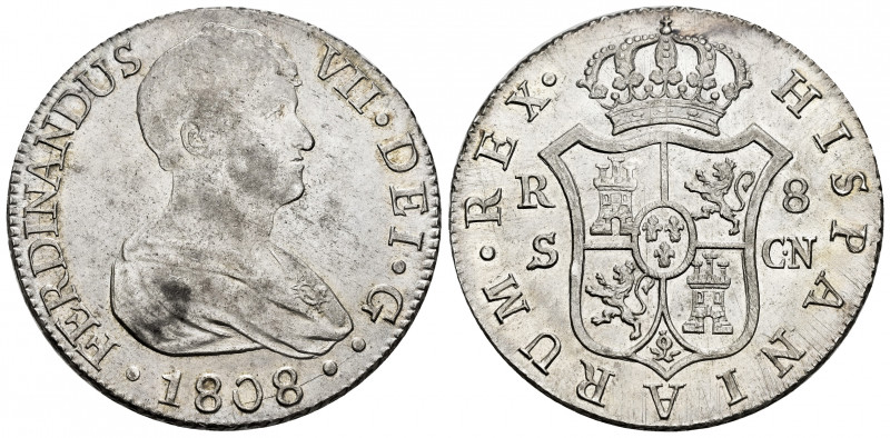 Ferdinand VII (1808-1833). 8 reales. 1808. Sevilla. CN. (Cal-1411). Ag. 27,21 g....