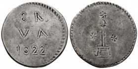 Ferdinand VII (1808-1833). 8 reales. 1822. Valdivia. (Cal-1436, plate coin). Ve. 18,09 g. Lightly toned. Very rare. Choice VF. Est...2500,00. 

Span...