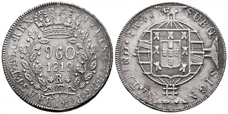 Brazil. 960 reis. 1819. Rio de Janeiro. R. (Km-326.1). Ag. 26,83 g. Minted on a ...