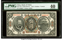 China Bank of China, Yunnan 5 Dollars 1.6.1912 Pick 26r S/M#C294-31r PMG Extremely Fine 40. Ink is present on this example.

HID09801242017

© 2022 He...