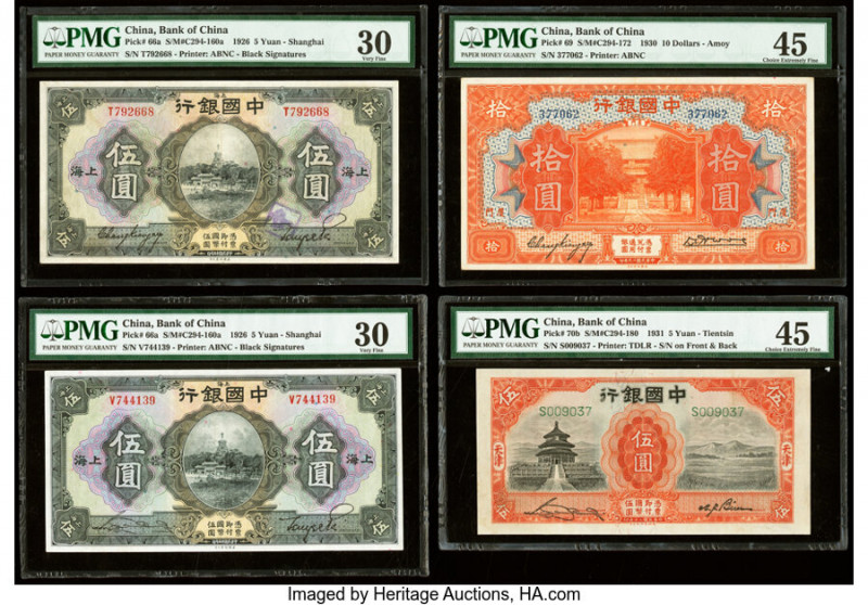 China Bank of China Group Lot of 15 Graded Examples PMG Choice About Unc 58; Abo...