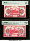China Bank of Communications, Shanghai 10 Yuan 1914 Pick 118q S/M#C126-115b Two Consecutive Examples PMG Gem Uncirculated 66 EPQ (2). 

HID09801242017...