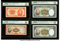 China Central Bank of China Group Lot of 10 Graded Examples PMG About Uncirculated 55 EPQ; About Uncirculated 55 (3); About Uncirculated 53 (2); Very ...