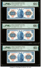 China Central Bank of China 1 Yuan 1945 Pick 387 S/M#C302-1 Five Consecutive Examples PMG Gem Uncirculated 66 EPQ (2); Gem Uncirculated 65 (2); Choice...