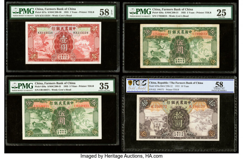 China Group Lot of 12 Graded Examples PMG Gem Uncirculated 65 EPQ; Choice Uncirc...