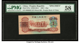 China People's Bank of China 1 Jiao 1960 Pick 873s Specimen PMG Choice About Unc 58. Black hollow overprints are present on this example.

HID09801242...
