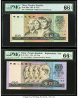 China People's Republic 50; 100 Yuan 1980 Pick 888a; 889a* Two Examples PMG Gem Uncirculated 66 EPQ (2). Pick 889a* is a replacement example.

HID0980...