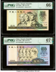 China People's Bank of China 50; 100 Yuan 1990 Pick 888b*; 889b* Two Replacement Examples PMG Gem Uncirculated 66 EPQ; Superb Gem Unc 67 EPQ. 

HID098...