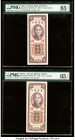 China Bank of Taiwan, Kinmen 5 Yuan 1966 Pick R109 S/M#T74-50 Three Examples PMG Gem Uncirculated 65 EPQ (2); Choice About Unc 58 EPQ. 

HID0980124201...