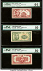 China Hainan Bank Group lot of 6 Examples PMG Choice Uncirculated 64 EPQ (2); Choice Uncirculated 64; About Uncirculated 50 (2); Extremely Fine 40. Ru...