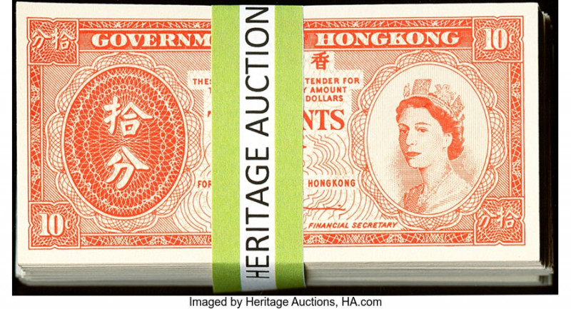 Hong Kong Government of Hong Kong 10 Cents ND (1961-65) Pick 327 Two-Hundred Exa...