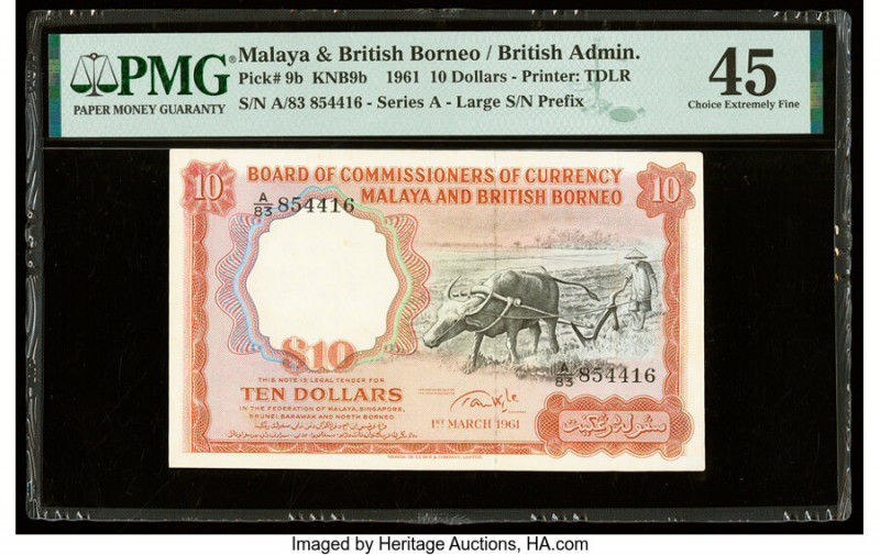 Malaya and British Borneo Board of Commissioners of Currency 10 Dollars 1.3.1961...