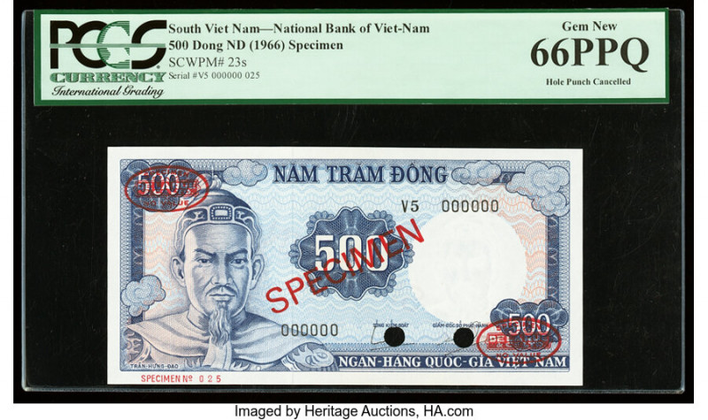 South Vietnam National Bank of Viet Nam 500 Dong ND (1966) Pick 23s Specimen PCG...