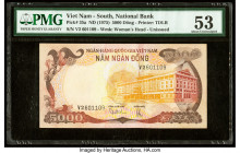 Rotator Serial Number 2601109 South Vietnam National Bank of Viet Nam 5000 Dong ND (1975) Pick 35a PMG About Uncirculated 53. 

HID09801242017

© 2022...