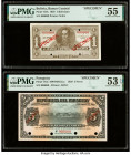 Bolivia Banco Central 1 Boliviano 20.7.1928 Pick 128s Specimen PMG About Uncirculated 55; Paraguay Republica del Paraguay 5 Pesos 30.12.1920 Pick 143s...