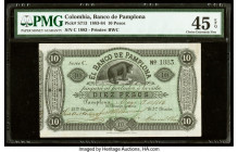 Colombia Banco de Pamplona 10 Pesos 19.5.1884 Pick S713 PMG Choice Extremely Fine 45 EPQ. 

HID09801242017

© 2022 Heritage Auctions | All Rights Rese...