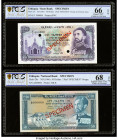 Ethiopia State Bank of Ethiopia 100; 50 Dollars ND (1961); ND (1966) Pick 23s; 28s Two Specimen PCGS Gold Shield Gem UNC 66 OPQ; Super Gem UNC 68 OPQ....