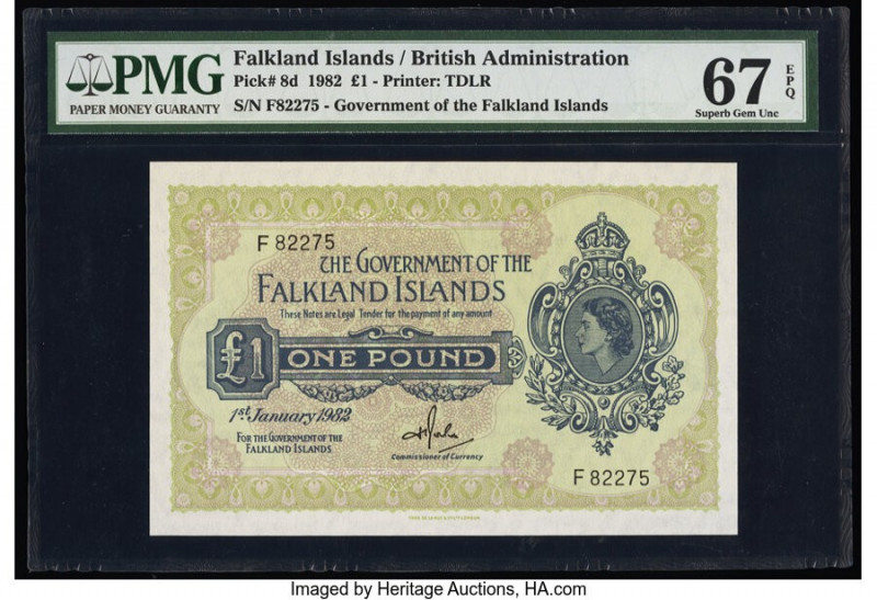 Falkland Islands Government of the Falkland Islands 1 Pound 1.1.1982 Pick 8d PMG...