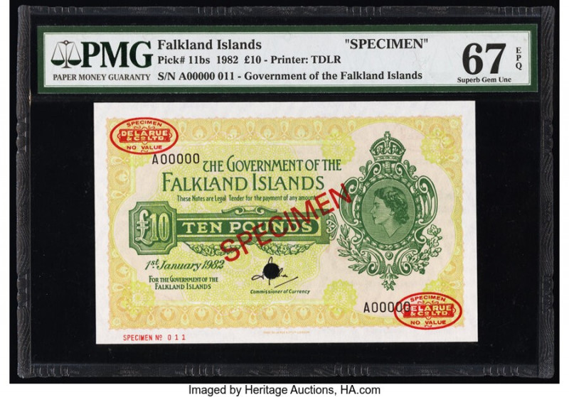Falkland Islands Government of the Falkland Islands 10 Pounds 1.1.1982 Pick 11bs...