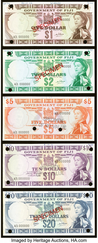 Fiji Group Lot of 5 Specimen Uncirculated. Previous mounting, stains, POCs and "...