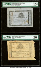 Haiti Government of South Haiti 4; 20 Gourdes 1868; 1871 Pick 52b; 65 Two Examples PMG Choice Fine 15 Net; Very Fine 20. Splits and annotations are pr...