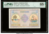 Maldives Maldivian State Government 5 Rufiyaa 1947 / AH1367 Pick 4a PMG Superb Gem Unc 68 EPQ. 

HID09801242017

© 2022 Heritage Auctions | All Rights...