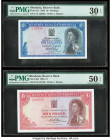 Rhodesia Reserve Bank of Rhodesia 10 Shillings; 1 Pound 1.6.1966; 14.10.1968 Pick 27a; 28d Two Examples PMG Very Fine 30 EPQ; About Uncirculated 50 EP...