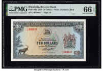 Low Serial number 000221 Rhodesia Reserve Bank of Rhodesia 10 Dollars 2.1.1979 Pick 41a PMG Gem Uncirculated 66 EPQ. 

HID09801242017

© 2022 Heritage...