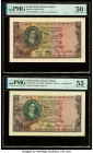 South Africa South African Reserve Bank 10 Pounds; 20 Rand (1952-1961) Pick 99; 108a PMG About Uncirculated 50 EPQ; About Uncirculated 53. 

HID098012...