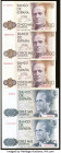 Spain Banco de Espana 5000 Pesetas 23.10.1979 (ND 1982) Pick 160 Three Examples Crisp Uncirculated (3); 10,000 Pesetas 24.9.1985 (ND 1987) Pick 161 Tw...