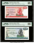 Zimbabwe Reserve Bank of Zimbabwe 10; 20 Dollars 1982; 1983 Pick 3c; 4c Two Examples PMG Superb Gem Unc 68 EPQ; Gem Uncirculated 66 EPQ. 

HID09801242...