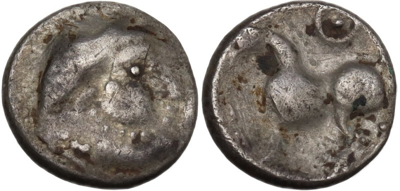 Celtic World. Celtic, Eastern Europe. AR Drachm type Kugelwange, 2nd-1st century...