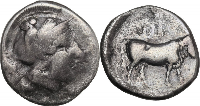 Greek Italy. Northern Apulia, Hyrium. AR Didrachm, 405-385 BC. Obv. Head of Athe...