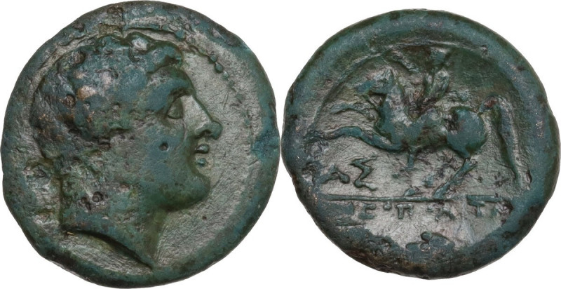 Greek Italy. Central and Southern Campania, Neapolis. AE 19mm. 250-225 BC. Obv. ...