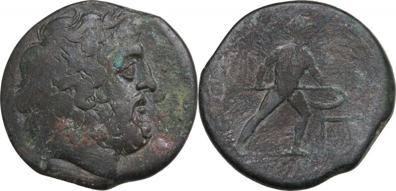 Greek Italy. Bruttium, The Brettii. AE 26 mm. c. 211-208 BC. Obv. Laureate head ...
