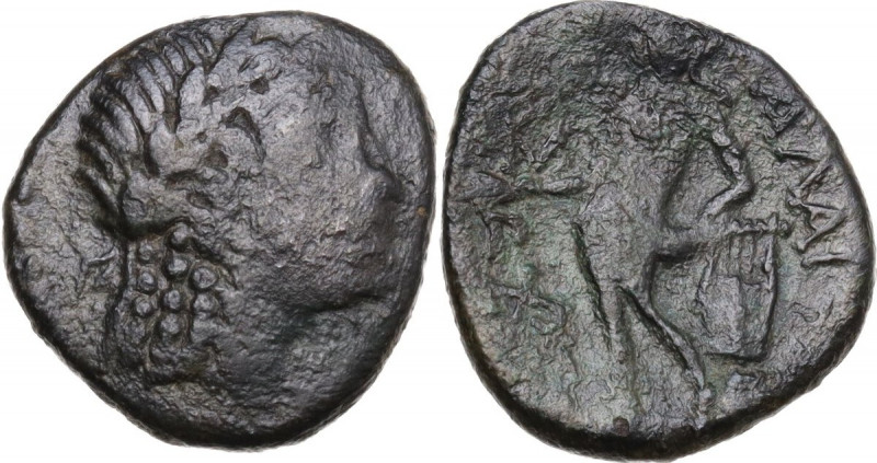 Sicily. Alaisa Archonidea. Roman Rule. AE 20 mm, after 204 BC. Obv. Head of Apol...