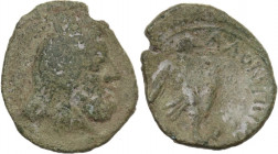 Sicily. Alontion. AE 23 mm, late 3rd-early 2nd centuries BC. Obv. Bearded head of Herakles right. Rev. Eagle standing right, with wings spread. HGC 2 ...