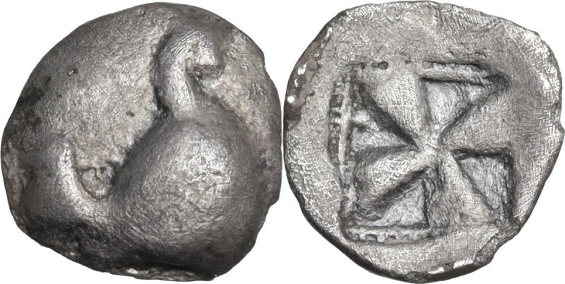 Sicily. Himera. AR Litra, 530-515 BC. Obv. Rooster right. Rev. Incuse square wit...