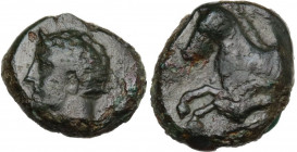 Sicily. Panormos. AE 16 mm, c. 339-330 BC. Obv. Laureate young male head left. Rev. Forepart of horse left. HGC 2 -; Buceti 94. AE. 3.97 g. 16.00 mm. ...
