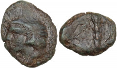 Sicily. Panormos. AE 14 mm, c. 2nd-1st century BC. Obv. Head of Herakles left, wearing lion-skin. Rev. Club and bow; [Q•FAB above]. HGC 2 -; cf. 1705 ...