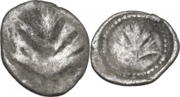 Sicily. Selinos. AR Litra, c. 530-500 BC. Obv. Selinon leaf. Rev. Selinon leaf within dotted border; all within shallow incuse circle. HGC 2 1217; SNG...